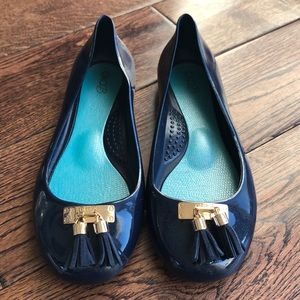 Oka B Classic Navy Flats NWOT